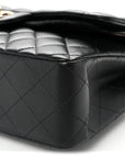 Lambskin Quilted Small Double Flap Black
