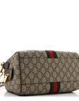 GG Supreme Monogram Web Small Ophidia Top Handle Bag Beige Ebony