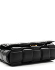 Lambskin Maxi Intreccio Padded Chain Cassette Crossbody Bag Black
