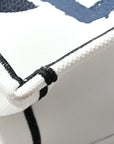 Canvas Embroidered Medium Miss D1OR Graffiti Book Tote Navy White