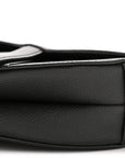 Grained Calfskin Mini Saddle Bag Black