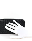 Nappa Intrecciato Zip Around Wallet Black