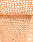 Yarn Raffia Effect Crochet Logo Embroidered Tote Bag Naturale
