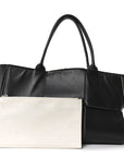 Nappa Maxi Intrecciato Medium Arco Tote Black White
