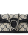 GG Supreme Monogram Textured Dollar Calfskin Super Mini Dionysus Shoulder Bag Beige Blue