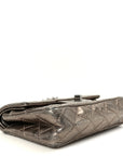 Aged Calfskin Quilted 2.55 Reissue Mini Flap Dark Silver