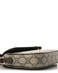GG Supreme Monogram Textured Dollar Calfskin Web Mini Ophidia Envelope Shoulder Bag Beige Ebony New Acero