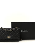 Lambskin Quilted Trendy CC Wallet On Chain WOC Black