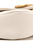 Calfskin Matelasse Super Mini GG Marmont Shoulder Bag White
