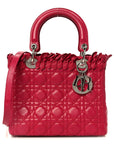 Lambskin Cannage Bow Medium Lady D1OR Fuchsia
