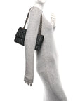Lambskin Quilted Medium Double Flap Black