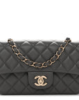 Lambskin Quilted Mini Rectangular Flap Dark Grey