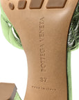 Metallic Nappa Reflection Matelasse Padded Mule Sandals 37 Pistachio