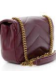 Lambskin Chevron Quilted Mini Loulou Rouge Cabernet