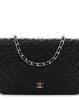 Caviar Camellia Embossed Wallet On Chain WOC Black
