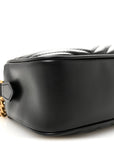 Calfskin Matelasse Small GG Marmont Chain Shoulder Bag Black