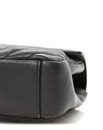 Sheepskin Matelasse Chevron Monogram Medium College Bag Asphalt