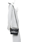 Aged Calfskin Quilted Small Gabrielle Hobo Black