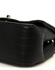 Lambskin Chevron Quilted Mini Square Flap Black