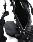 Ruffled Jersey Le Cagole Shoulder Bag XS Black