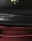 Lambskin Quilted CC Pearl Enamel Clutch on Chain WOC Black