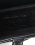 Grained Calfskin Mini Saddle Bag Black