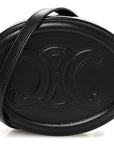 Smooth Calfskin Cuir Small Triomphe Oval Crossbody Purse Black