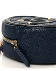 Caviar Quilted Round Filigree Crossbody Navy Black