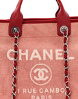 Canvas Medium Deauville Tote Red
