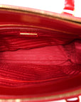 Saffiano Vernice Galleria Double Zip Tote Rosso