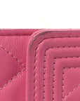 Lambskin Quilted Boy Square Wallet on Chain WOC Pink