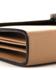 Dollar Calfskin Crystal Mini Dionysus Chain Wallet Natural Tan Black Diamond