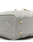 Lambskin Cannage Mini Lady D1OR Gray Opaline