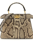Snakeskin Shiny Nappa Petite Peekaboo I SEE U Satchel Daisy Roccia Camelia
