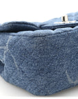 Denim CC Quilted Mini Square Flap Blue