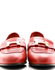 Calfskin Matte Crocodile Womens Paris Loafers 36 Orange Solaire