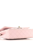 Caviar Quilted Medium Double Flap Light Pink