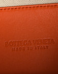 Raffia Calfskin Small Loop Top Handle Natural Burned Orange
