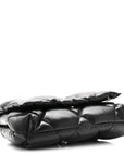 Nappa Calfskin Quilted Touch B Puffy Clutch Black
