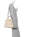 Cuoio Romano Selleria Chamois Medium Peekaboo I SEE U Satchel White