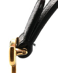Grained Calfskin Mini Saddle Bag Black
