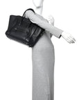 Drummed Calfskin Mini Luggage Black