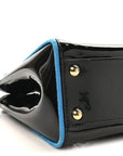 Patent Mini Plexi Handle Peekaboo Iconic Satchel Black Blue