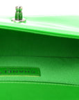 Patent Quilted Small Boy Flap Green