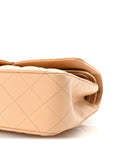 Caviar Quilted Medium Double Flap Beige
