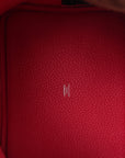 Taurillon Clemence Casaque Picotin Lock 18 PM Rouge Sellier Framboise