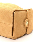 Suede Quilted Small CHNL 25 Handbag Beige
