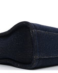 Lurex Canvas Mini Deauville Tote Navy Blue Gold