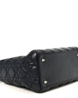 Lambskin Cannage Medium Lady D1OR Navy Blue