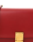 Box Calfskin Medium Classic Box Flap Bag Red